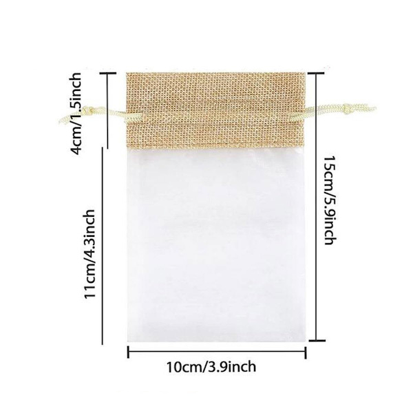 30 stk organza gavepose, trekksnor gavepose, for godteri emballasje