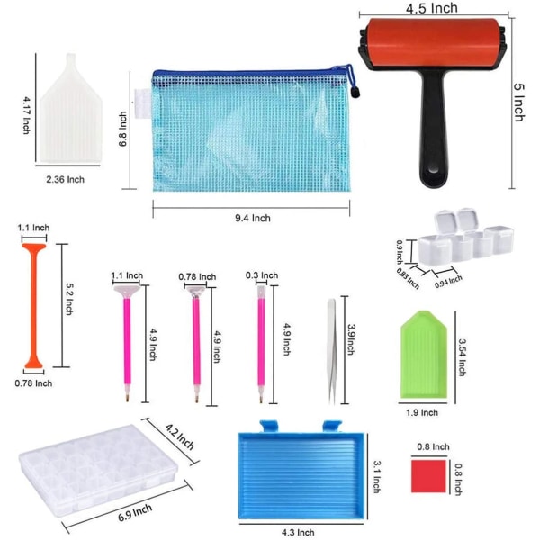 22 deler 5D Diamantmaleri Tilbehør og verktøysett for barn eller
