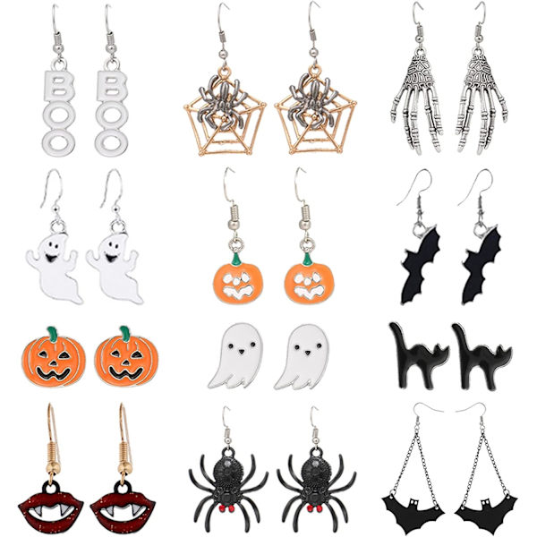 12 Par Halloween Thanksgiving Efterår Jul Tema Øreringe Sæt Ferie Øreringe Halloween Stud Øreringe Sæt Spid