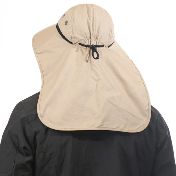 En khaki andningsbar solvisir solhatt, anti-UV fiskare keps