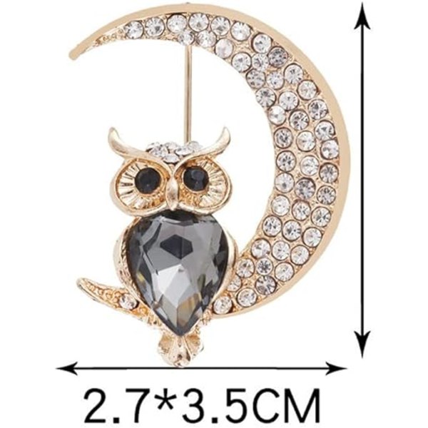 Brosch för kvinnor uggla smycke diamant djur brosch