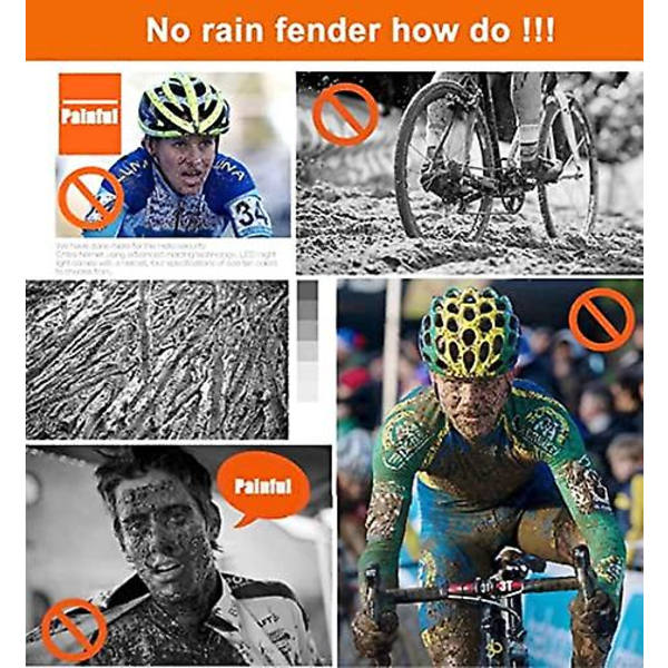 XCOZU 3-pak foldbare MTB cykelskærme, forreste og bageste skærme, inklusive 10 kabelbindere til cykel/racercykel/mountainbike