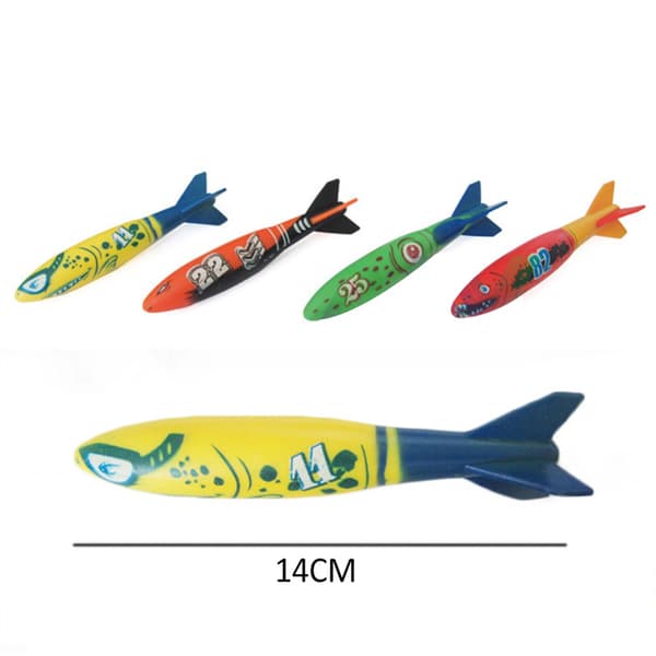 Set med 4 dyk-torpeder poolleksaker, dykleksaker