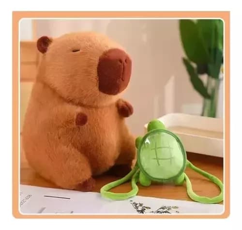 Plush Capybara Ryggsäckar & Små Sköldpaddor, 1 Styck