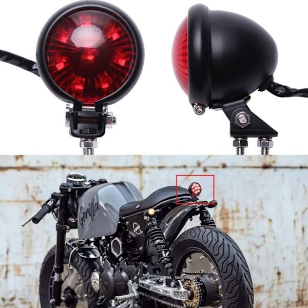 12V Motorcykel Baglygter Bremslys Rød LED Baglygte til Street Bike Chopper Bobber Cafe Racer Cruiser