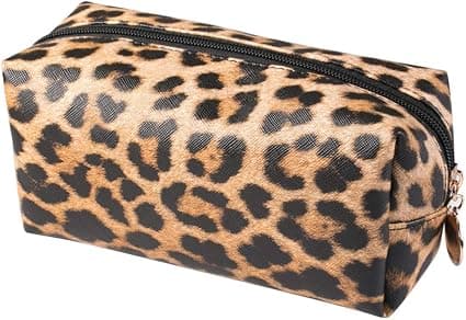 Leopard Print Kosmetikpose Kvadratisk Mode Kosmetik Organizer