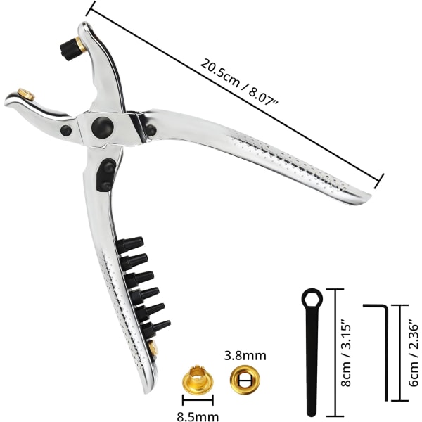 1 stans Ösverktyg med 100 Ös - Läderbältesstansverktyg