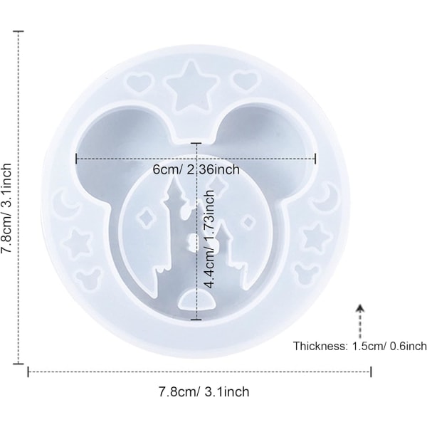 Silikonform för smycken, 2 Mus Huvud Slott Form Epoxi Form