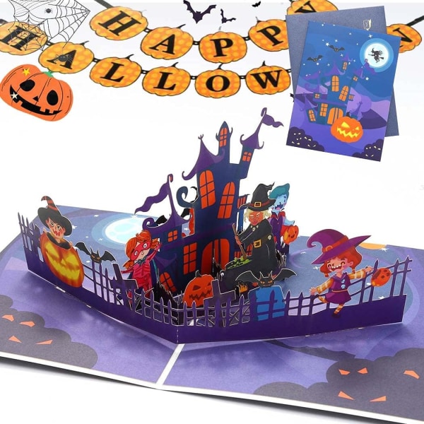 1 stk Halloween lykønskningskort 3D-kort Festivalkort Ghost