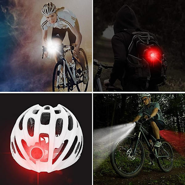 Cykel Baglygte Sæt (To Farver), Super Lys USB Genopladelig