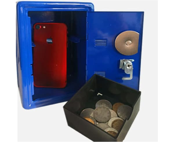 Multifunksjonell slitesterk sparegris i metall Mini Safe Piggy
