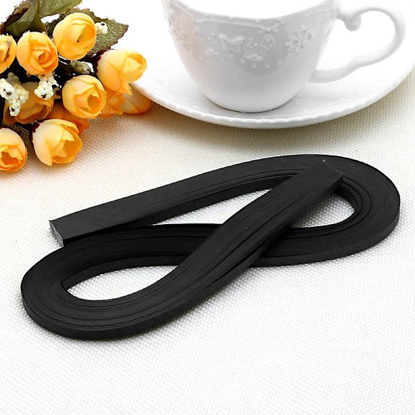 120 strimler Quilling papir 5mm bredde Solid Color Origami papir Diy håndværk sort