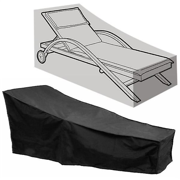Möbelöverdrag för trädgårdsmöbler, solstolsöverdrag, solstolsöverdrag, vattentätt möbelöverdrag, svart, 210*75*40*80cm