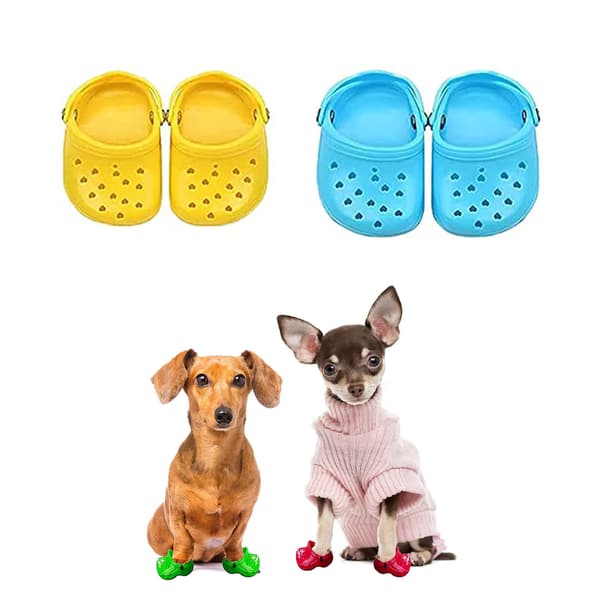 2 Par Breathable Mesh Hundesko (Blå+Gul)