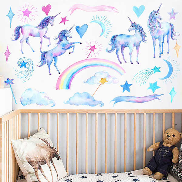 1 st Rainbow Unicorn Väggdekaler