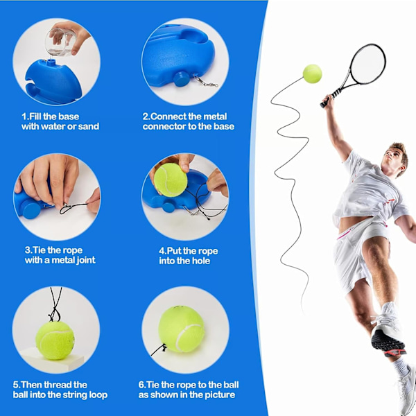 Tennistrener, Tennistrener Rebound Ball med Snor, Solo Tennistreningsutstyr