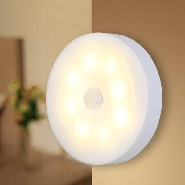 1 stk (Varmt lys) LED bevegelsessensor liten nattlampe