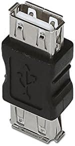 USB 2.0 -sovitin, A/F-A/F, naaras-naaras, musta