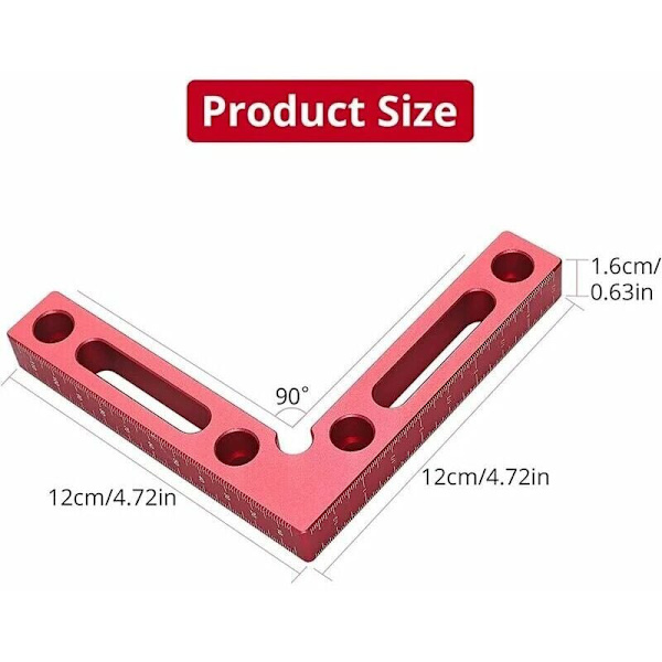 Alumiiniseos 90 asteen paikannustelineet 4,7\" x 4,7\" L-tyyppi