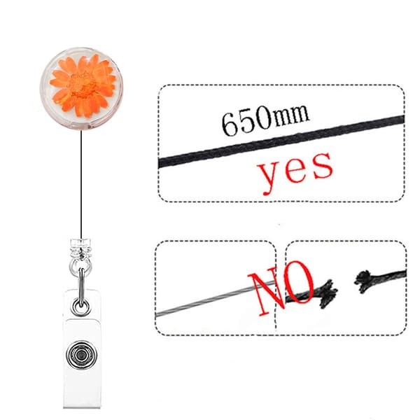 3-pack (vit, ljusgrön, orange) PVC-ID-kortshållare med utdragbart snöre