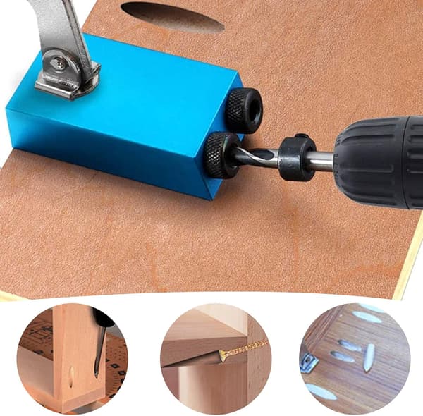 Sett med 15 Borguider, 15° Skrå Boring Jig Kit Lommehull