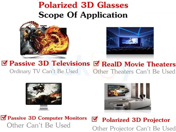 4 st Non-Flash Cirkelpolariserande 3D-glasögon Alla IMAX Non-Flash