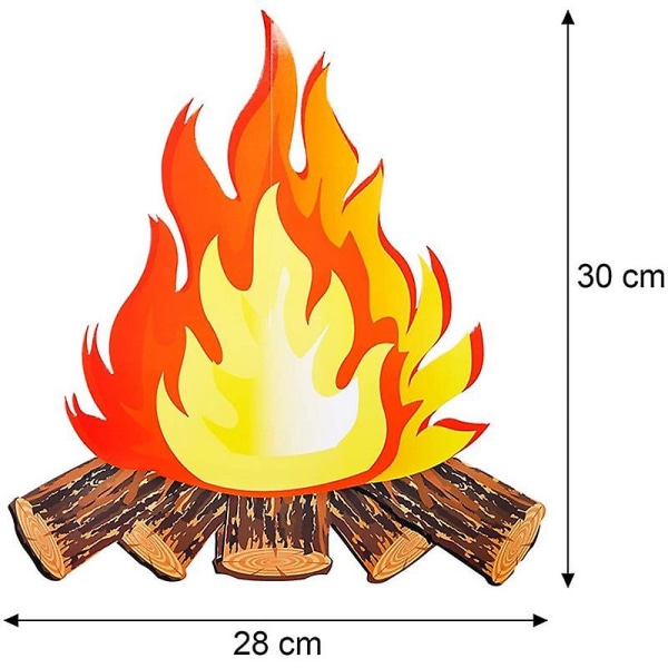 6 stk 3D flamme fakkel midtpunkt papp leirbål dekorative kunstig flamme papir falsk dekorativ fest