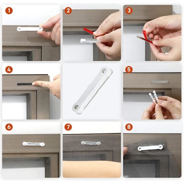 12 stk myggnettmagnet, hvit