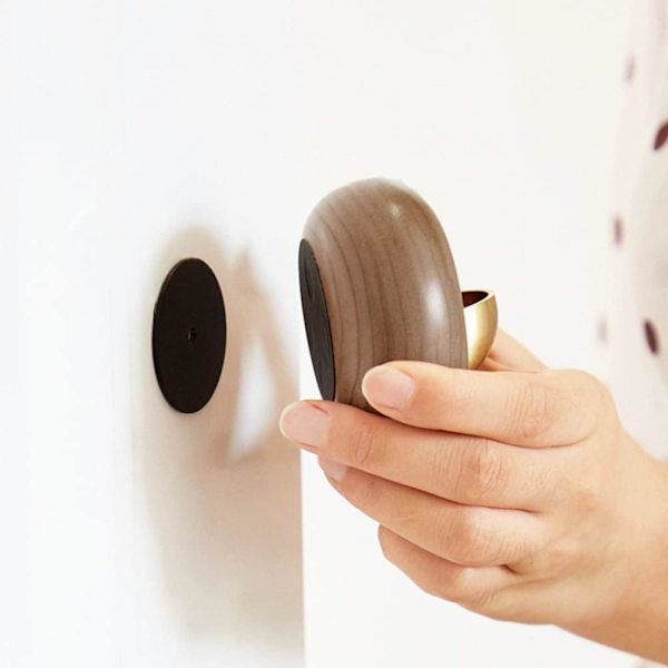 1 dörrklocka - trä magnetisk dörrklocka för entré, dekorativ