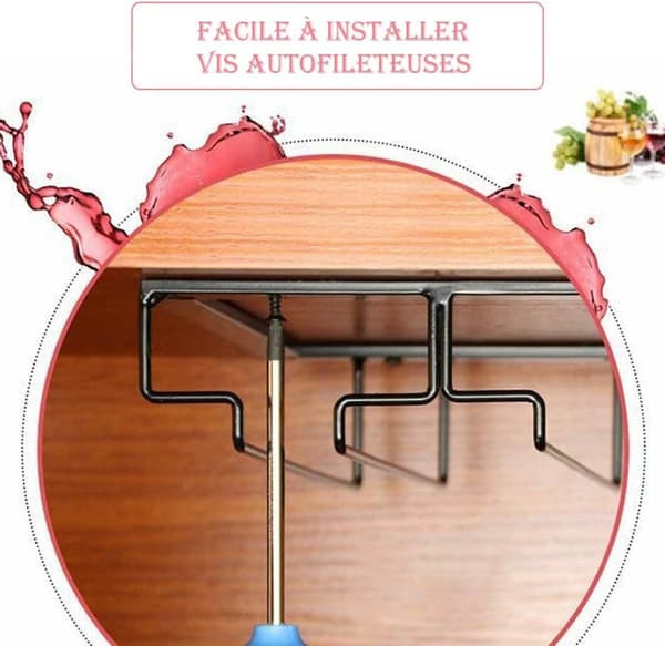 Vinglassstativ - Metall Under Cabinet Hengende Stemware Holder