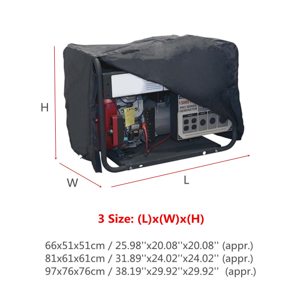 1 stk 66 * 51 * 51cm 210D Oxford stoff svart generator vanntett