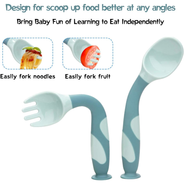 Bebisbestick Sked Gaffel med Resesäkert Fodral Småbarn Bebisar