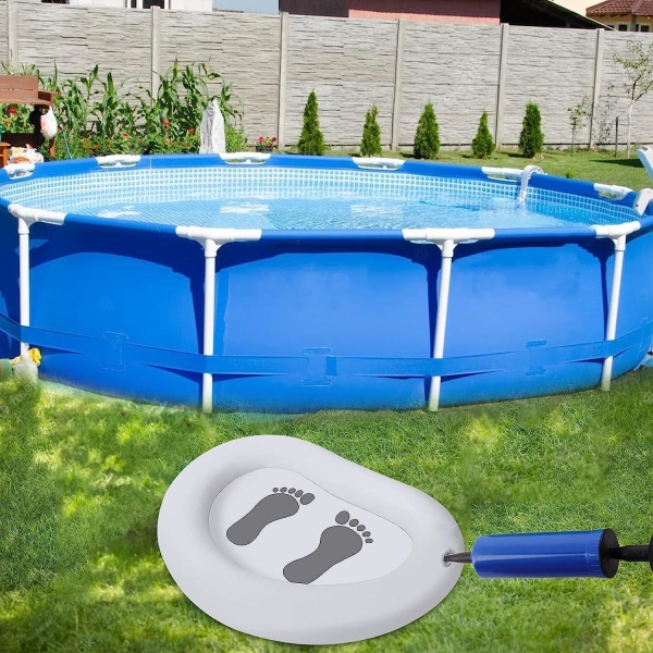 1 styck Uppblåsbar Pool Fotbad Bassäng PVC Rund Vit