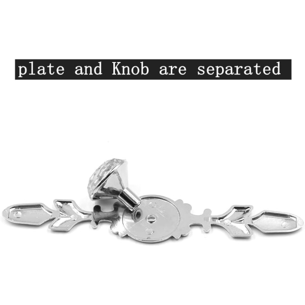 Krystal Skuffesknopper, 10 stk. 4,7\" Diamant Skabsknapper, Bling