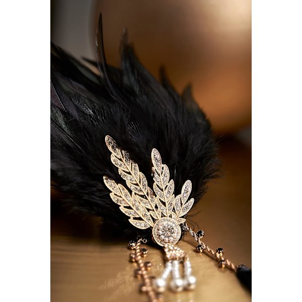 Fjäderpannband År 20 Gatsby Crown Fjädertillbehör Gatsby