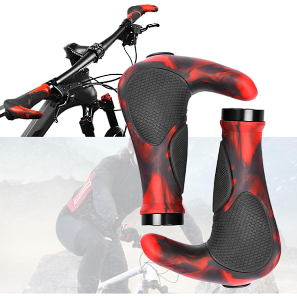 (22mm) Terrengsykkelgrep, Sklisikre Gummigrep, Ergonomiske Sykkelgrep, Doble Lock-On MTB-grep, Universell B