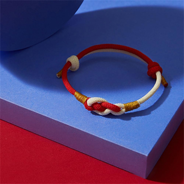 Handgjorda flätade charm-knutarmband i blandade färger, vävt rep, justerbart armband, vänskapspar, lycka, skydd