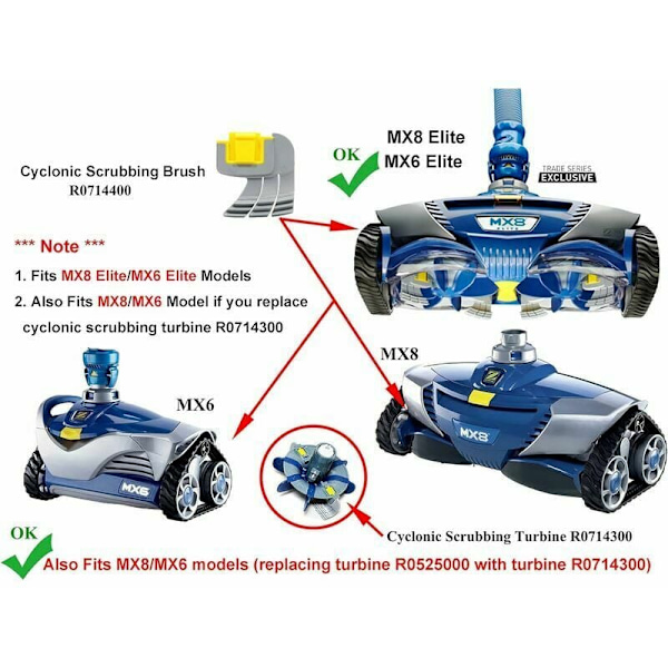 MX8 Elite, MX6 Elite og Maxx Pool Cleaner R0714400 Erstatning C