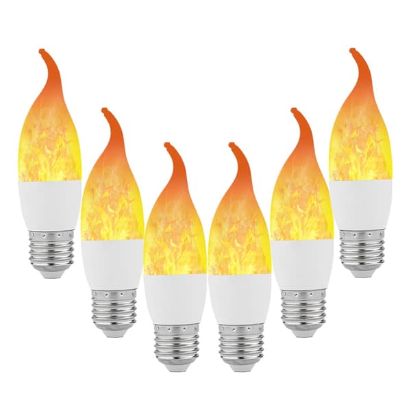 6 kpl E26 LED-lamppu liekkiefektillä
