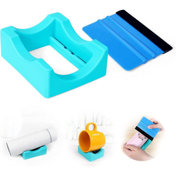 (Grøn) Heavy Duty Silikon Kopholder med Filt Squeegee til
