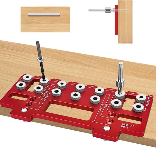Monteringsmal for møbelhåndtak, boreguide for trearbeid med 5 mm og 6,35 mm bor