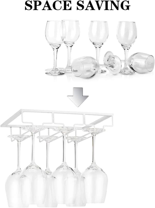 Vinglasstativ - Metal Under Cabinet Hængende Stemware Holder