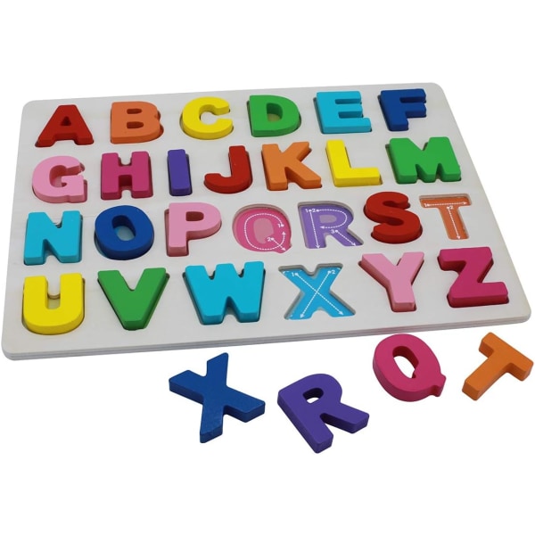 29,5*22*1,2 cm (Alphabet Puzzle) ，Trä alfabetpussel ABC-bokstäver