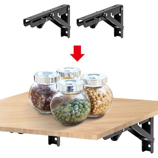 Foldbar hyllebrakett, foldbar vegg hylle, kraftig foldbar