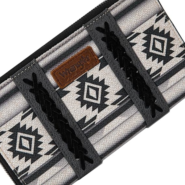 Wrangler Plånboksväska för Kvinnor Western Aztec Clutch Handleds-Plånbok med Kreditkortshållare