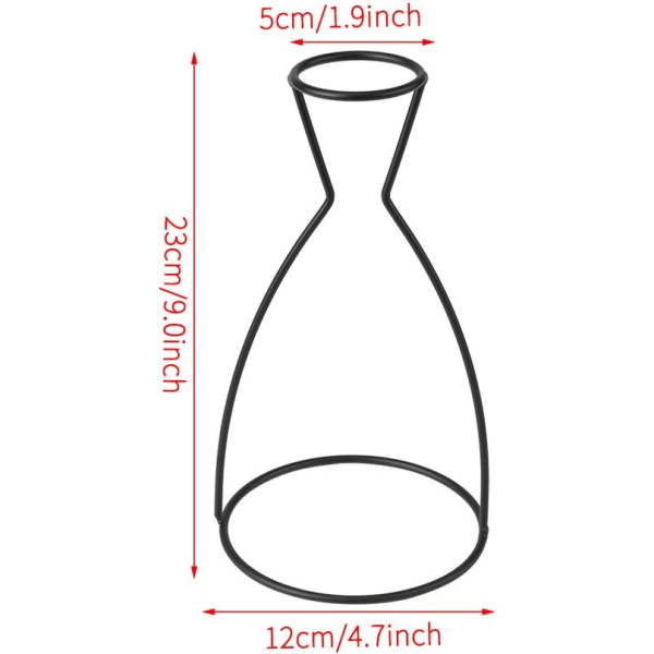 1 svart minimalistisk jernkunst hydroponisk vase, kreativ trådvase