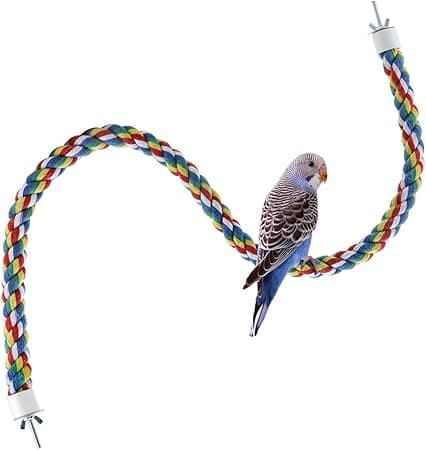 Parrot Bomullsrep Klätterställning Färgad Bomullsrep Roterande