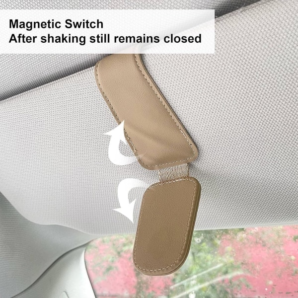En solglasögonhållare för bilens solskydd, magnetisk, i polyester