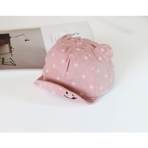 Puuvillainen vauvan hattu (vaaleanpunainen, hatun ympärysmitta noin 46 - 48 cm) 12 -