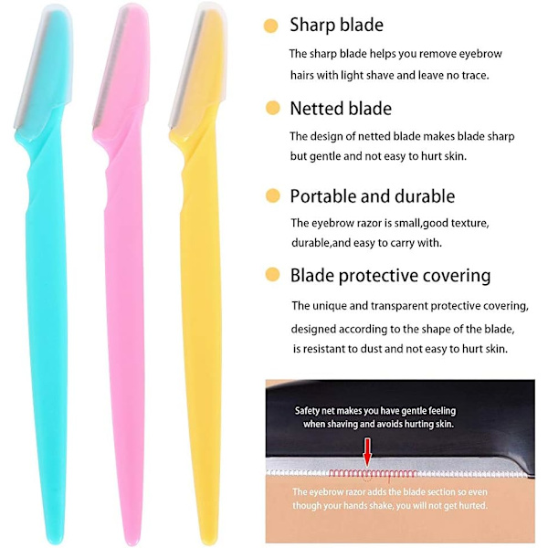 3 stk. Øjenbryn Shaper Shavers Razor til Kvinder og Mænd Ansigt